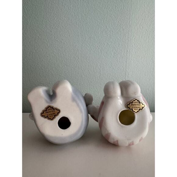 2 Vintage Otagiri Japan Hand Painted Ceramic Boy and Girl Bunny Rabbit Figurines - Picture 7 of 7